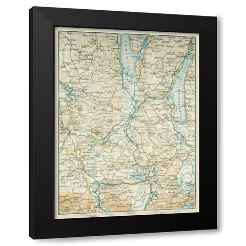 South Germany - Baedeker 1914 Black Modern Wood Framed Art Print with Double Matting by Baedeker