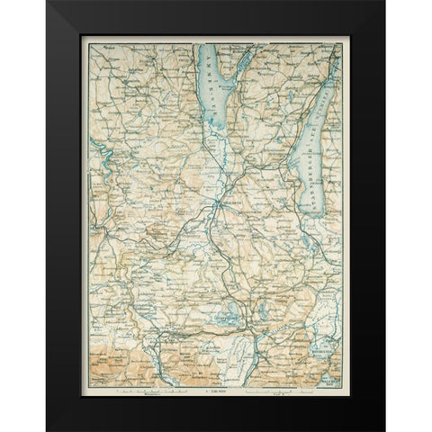 South Germany - Baedeker 1914 Black Modern Wood Framed Art Print by Baedeker