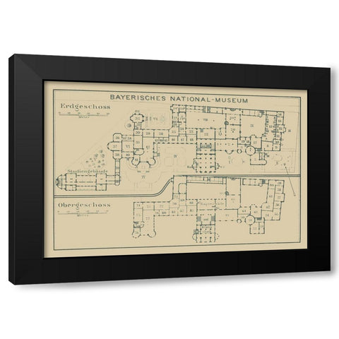 Bavarian National Museum Germany - Baedeker 1914 Black Modern Wood Framed Art Print by Baedeker