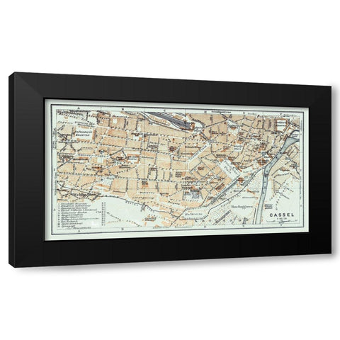 Kassel Germany - Baedeker 1914 Black Modern Wood Framed Art Print with Double Matting by Baedeker