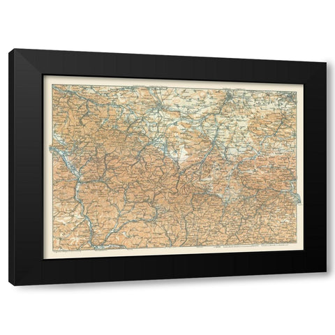 Central Germany - Baedeker 1914 Black Modern Wood Framed Art Print with Double Matting by Baedeker