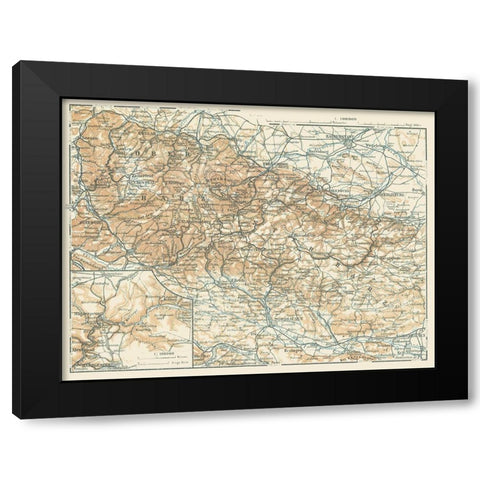 Ober Harz Unter Harz Germany - Baedeker 1914 Black Modern Wood Framed Art Print with Double Matting by Baedeker