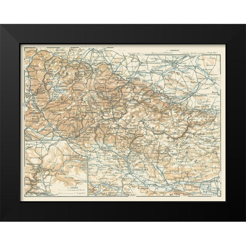 Ober Harz Unter Harz Germany - Baedeker 1914 Black Modern Wood Framed Art Print by Baedeker