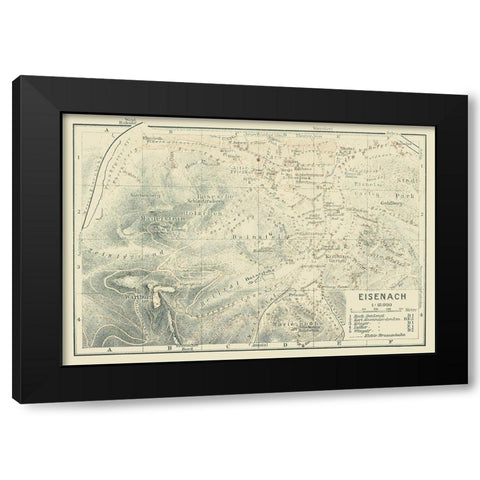 Eisenach Germany - Baedeker 1914 Black Modern Wood Framed Art Print with Double Matting by Baedeker