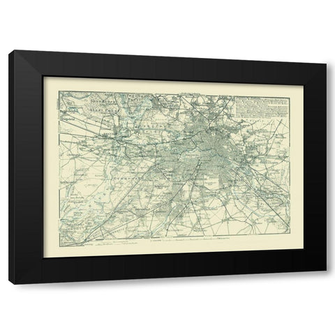 Berlin Germany - Baedeker 1914 Black Modern Wood Framed Art Print with Double Matting by Baedeker