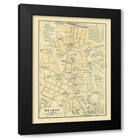 Weimar Germany - Baedeker 1914 Black Modern Wood Framed Art Print with Double Matting by Baedeker