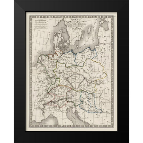 Ancient Germany - Monin 1839 Black Modern Wood Framed Art Print by Monin