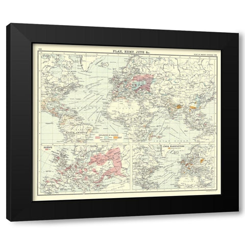 Global Production Flax Hemp Jute - Bartholomew Black Modern Wood Framed Art Print by Bartholomew