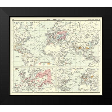 Global Production Flax Hemp Jute - Bartholomew Black Modern Wood Framed Art Print by Bartholomew