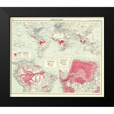 Global India Rubber - Bartholomew 1907 Black Modern Wood Framed Art Print by Bartholomew