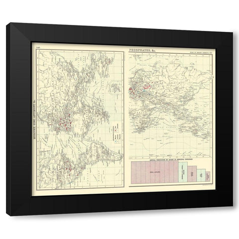 Global Mercury Zinc Phosphates Antimony Black Modern Wood Framed Art Print by Bartholomew