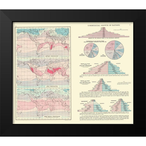 Global Commercial Growth Temperatures Black Modern Wood Framed Art Print by Bartholomew