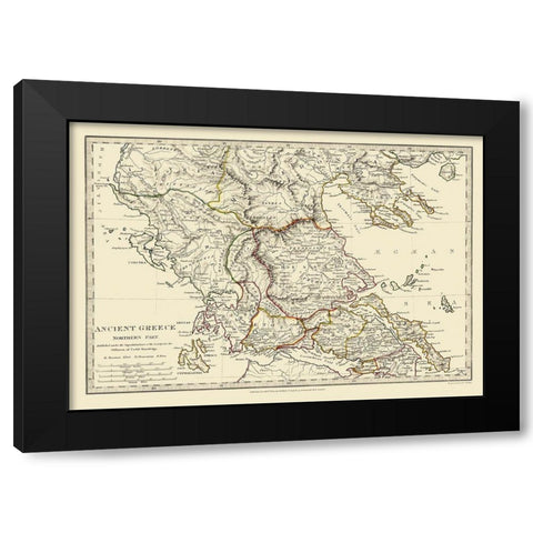 Ancient Northern Greece - Chapman 1829 Black Modern Wood Framed Art Print by Chapman