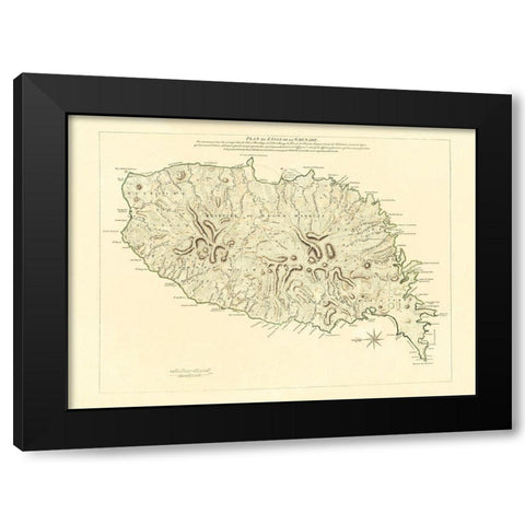 Caribbean Grenada - Jefferys 1763 Black Modern Wood Framed Art Print by Jefferys