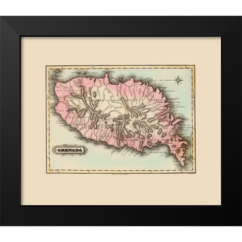 Caribbean Grenada - Lucas 1823 Black Modern Wood Framed Art Print by Lucas