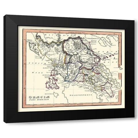 Northern Ancient Greece - Fenner 1830 Black Modern Wood Framed Art Print with Double Matting by Fenner