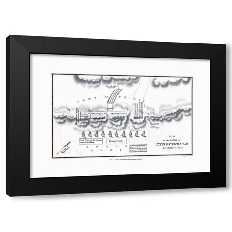 Battle of Cynocephalae - Greece - Oxford 1828 Black Modern Wood Framed Art Print with Double Matting by Unknown