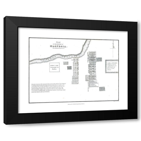 Battle of Magnesia - Greece - Oxford 1828 Black Modern Wood Framed Art Print by Unknown