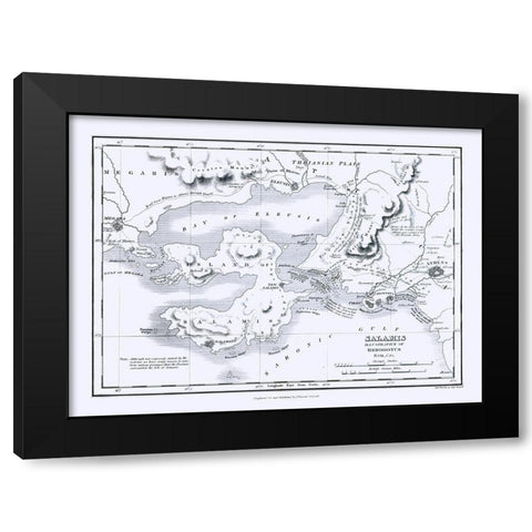 Salamis Island Greece - Oxford 1828 Black Modern Wood Framed Art Print with Double Matting by Oxford