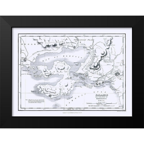Salamis Island Greece - Oxford 1828 Black Modern Wood Framed Art Print by Oxford
