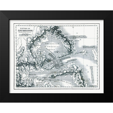 Battles of Artemisium - Greece - Oxford 1828 Black Modern Wood Framed Art Print by Unknown