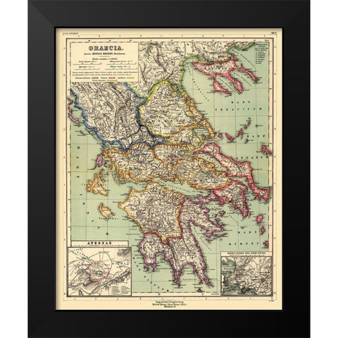 Greece - Kiepert 1903 Black Modern Wood Framed Art Print by Kiepert