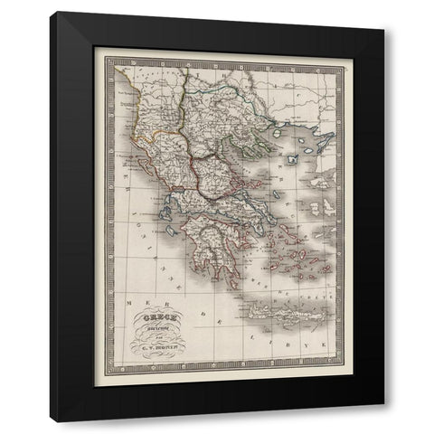 Ancient Greece - Monin 1839 Black Modern Wood Framed Art Print by Monin