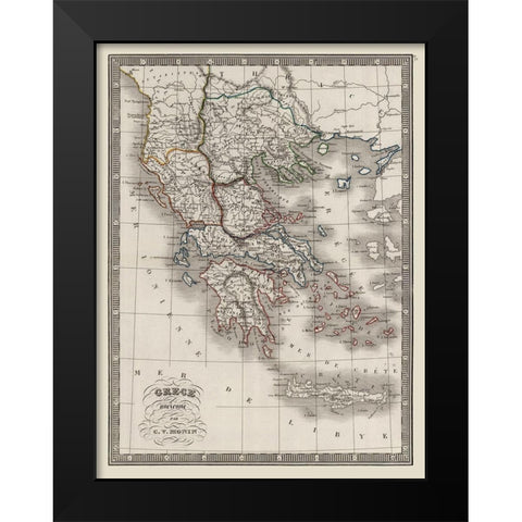 Ancient Greece - Monin 1839 Black Modern Wood Framed Art Print by Monin