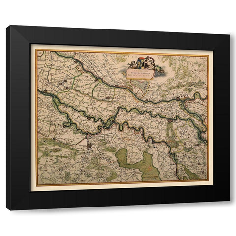 Guelders County Netherlands - De Wit 1688 Black Modern Wood Framed Art Print by De Wit
