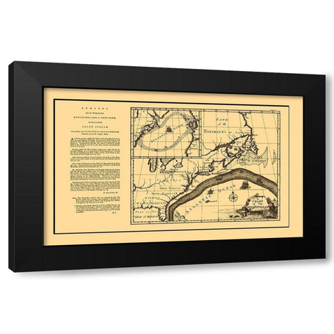 Gulf Stream Atlantic Ocean United States Canada Black Modern Wood Framed Art Print with Double Matting by Franklin