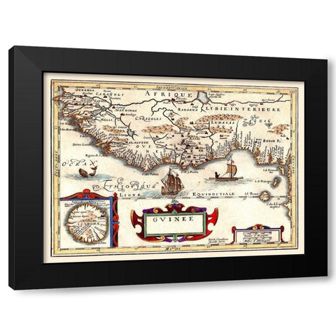 Guinea Africa - Jansson 1640 Black Modern Wood Framed Art Print by Jansson