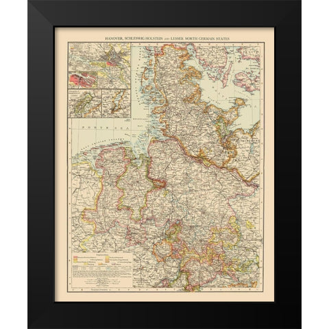 Hannover Schleswig Holstein Germany - Andree 1895 Black Modern Wood Framed Art Print by Andree