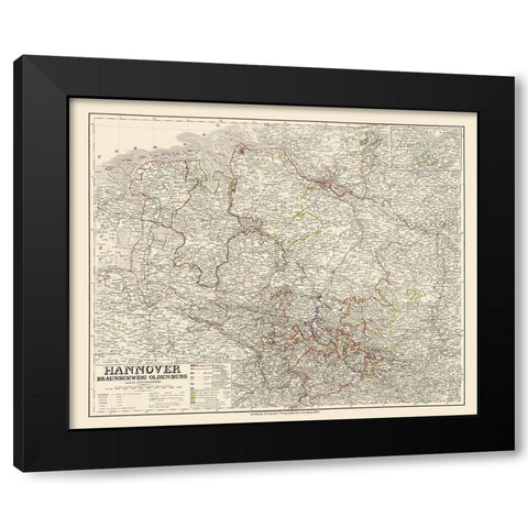 Hannover Germany - Weimar 1856 Black Modern Wood Framed Art Print with Double Matting by Weimar