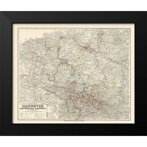 Hannover Germany - Weimar 1856 Black Modern Wood Framed Art Print by Weimar