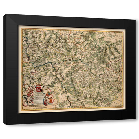 Hesse Germany - De Wit 1688 Black Modern Wood Framed Art Print by De Wit