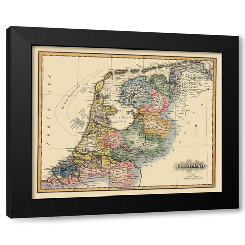 Holland Netherlands - Lucas 1823 Black Modern Wood Framed Art Print by Lucas