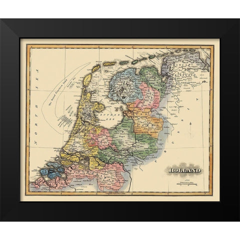 Holland Netherlands - Lucas 1823 Black Modern Wood Framed Art Print by Lucas