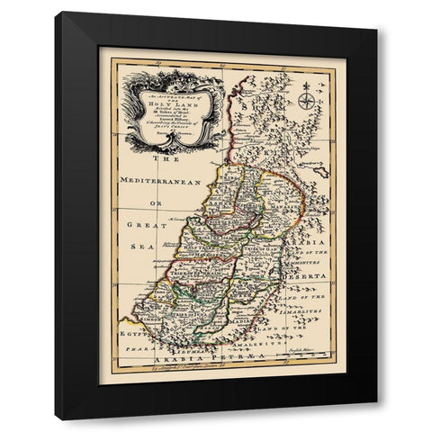 Twelve Tribes of Israel - Bowen 1752 Black Modern Wood Framed Art Print by Bowen