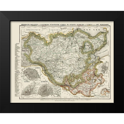 Holstein Lauenburg Lubeck Hamburg Germany Black Modern Wood Framed Art Print by Meyer