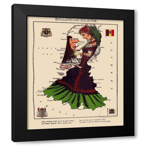 Benelux Holland Belgium - Lancaster 1869 Black Modern Wood Framed Art Print with Double Matting by Lancaster