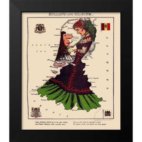 Benelux Holland Belgium - Lancaster 1869 Black Modern Wood Framed Art Print by Lancaster