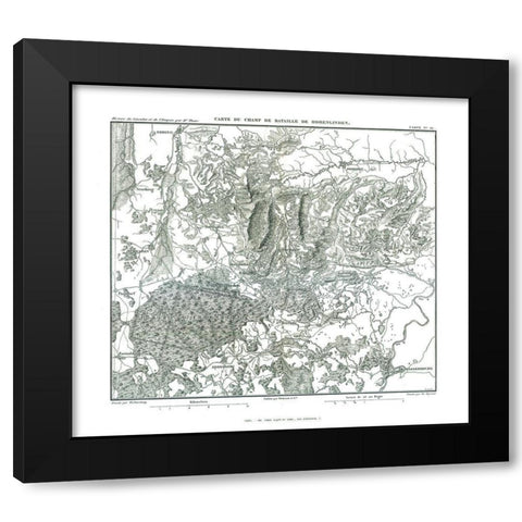 Battle of Hohenlinden, Field Plan - Thiers 1866 Black Modern Wood Framed Art Print with Double Matting by Unknown