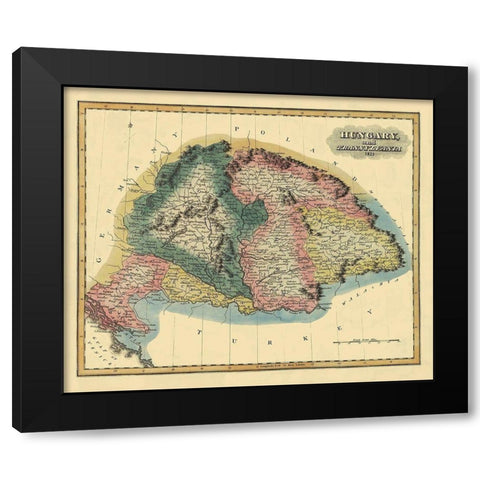 Eastern Europe Hungary - Lucas 1823 Black Modern Wood Framed Art Print by Lucas
