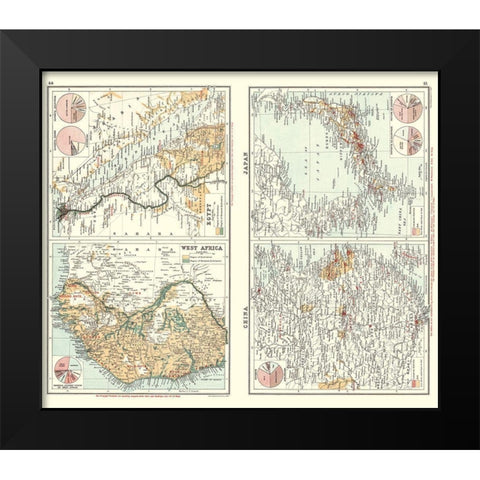 Import Export Egypt Japan West Africa China Black Modern Wood Framed Art Print by Bartholomew