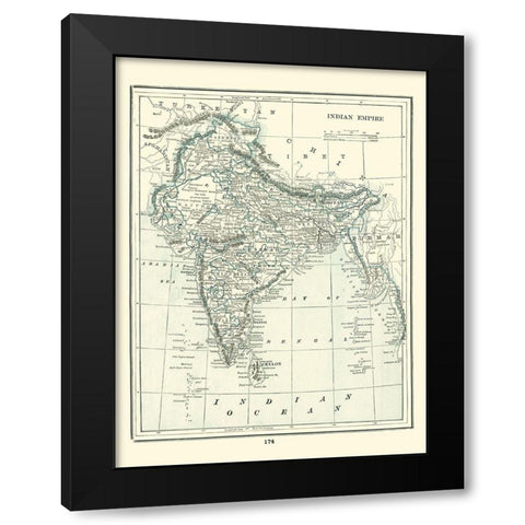 Indian Empire Asia Sri Lanka - Rathbun 1893 Black Modern Wood Framed Art Print by Rathbun