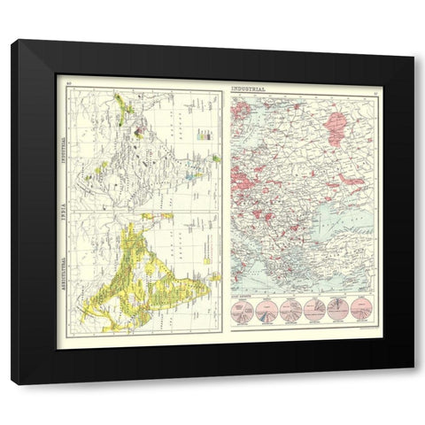 Agricultural Eastern Europe India Industrial Black Modern Wood Framed Art Print by Bartholomew