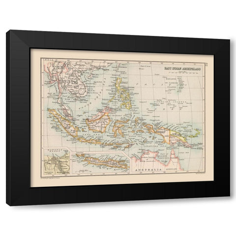 Asia Indonesia - Bartholomew 1892 Black Modern Wood Framed Art Print by Bartholomew