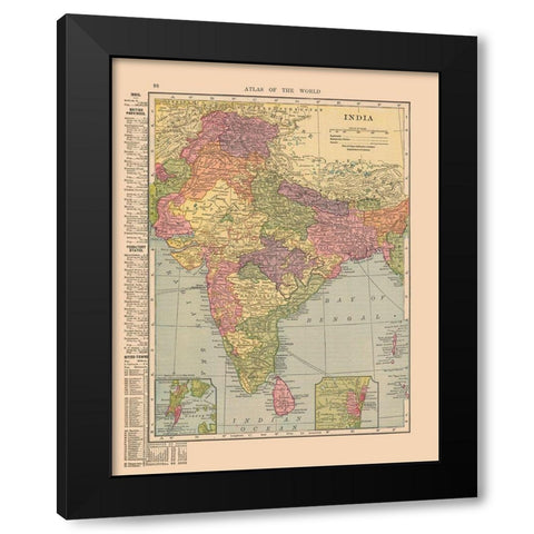 India - Hammond 1910 Black Modern Wood Framed Art Print by Hammond