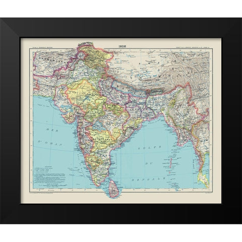 Asia India Sri Lanka Indonesia - Schrader 1908 Black Modern Wood Framed Art Print by Schrader