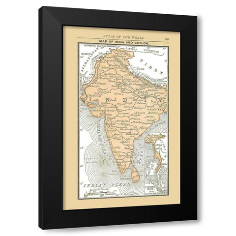 Ceylon India Sri Lanka Asia - Alden 1886 Black Modern Wood Framed Art Print with Double Matting by Alden
